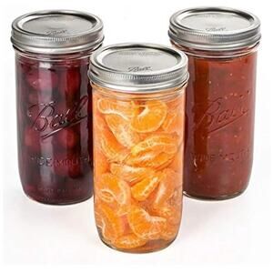 Mason Jars Wide Mouth 24 oz Bundle with Non Slip Jar Opener- Set of 3